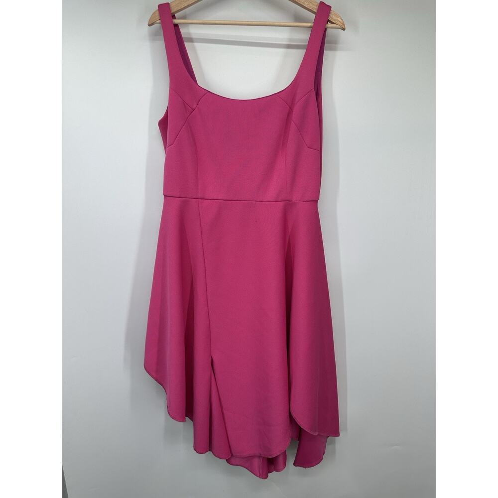 Esteban Cortazar Dress Womens 14 Pink Fit Flare Asymmetrical Hem Party Cocktail